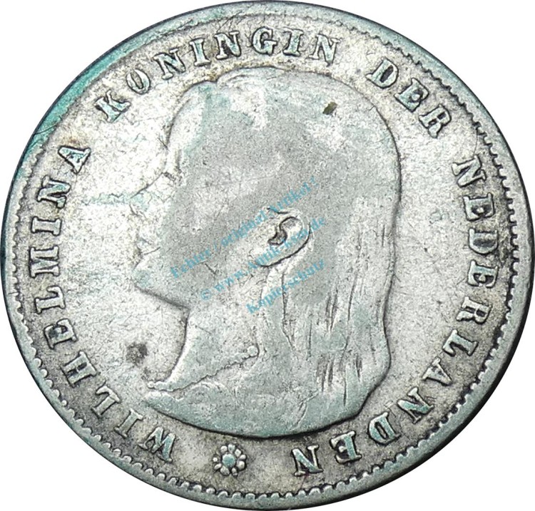 Niederlande , Kursmünze 25 Cents 1895 -Wilhelmina I. 0640- KM.115 s-ss , -0213-
