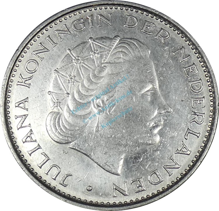 Niederlande , Münze 2,5 Gulden 1970 -Juliana- KM.191 ss-vz -0237-