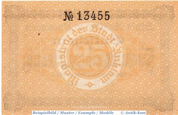 Notgeld Anklam , 25 Pfennig Schein in kfr. Tieste 0140.10.35 , von 1920 , Pommern Verkehrsausgabe