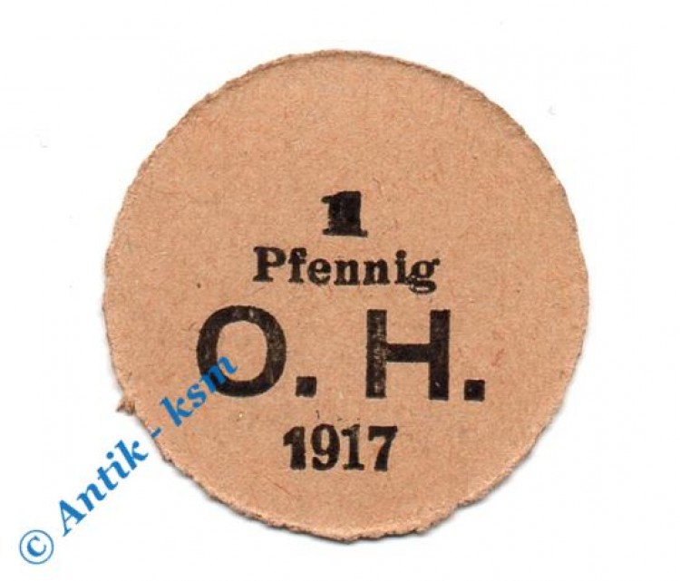 Notgeld Bergedorf , O. Hanitz , 1 Pfennig Schein , Tieste 0440.30.15 , von 1917 , Hamburg Verkehrsausgabe