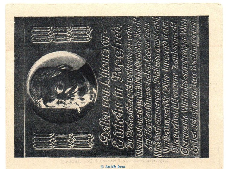 Notgeld Carl Deeke Hamburg 520.1.a , 50 Pfennig mit Stempel in kfr. o.D. , Hamburg Seriennotgeld