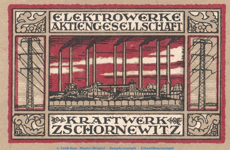 Notgeld Elektrowerke Golpa 454.1 , 50 Pfennig Schein in kfr. o.D. Sachsen Anhalt Seriennotgeld