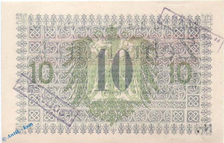 Notgeld Flatow , mit Kennummer , 10 Mark Schein in kfr E , Geiger 144.02.b , 16.11.1918 , Westpreussen Großnotgeld 