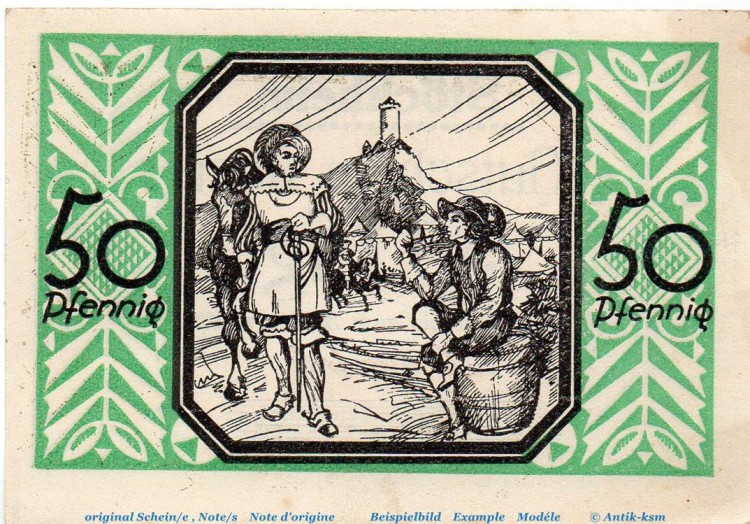 Notgeld Gemeinde Stöckheim , 1272.2 , 50 Pfennig Schein Nr 3 , o.D. Niedersachsen Seriennotgeld