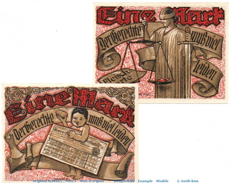Notgeld Gemeinde Tonndorf Lohe 1330.4 , Set mit 2 Scheinen in kfr. von 1920 , Hamburg Seriennotgeld