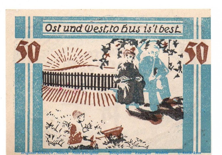 Notgeld Gemeinde Winzeldorf 1436.2 , 50 Pfennig Nr 2 o. Wz. in kfr. 1921 ,  Schleswig Holstein Seriennotgeld