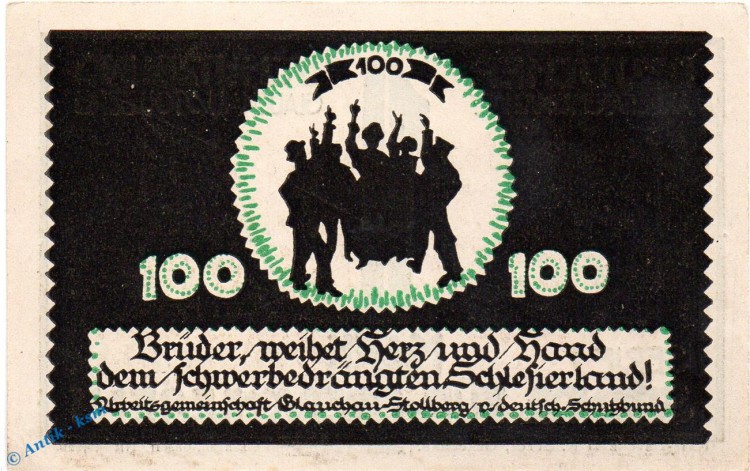 Notgeld Glauchau Stollberg , 1 Mark Schein Nr 3 in kfr. Mehl Grabowski 433.1 , Sachsen Seriennotgeld