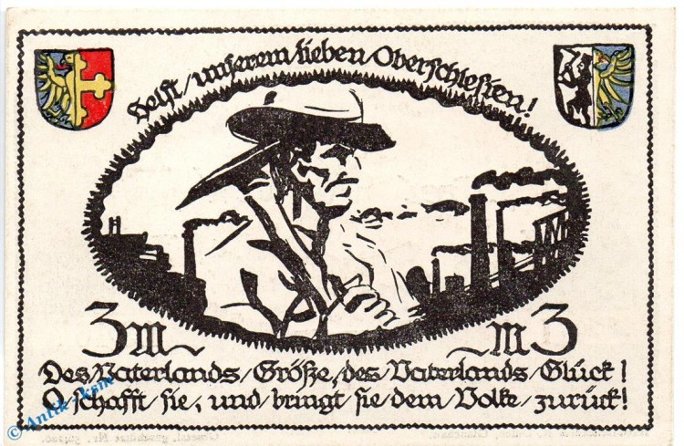 Notgeld Glauchau Stollberg , 3 Mark Schein Nr 2 in kfr. Mehl Grabowski 433.1 , Sachsen Seriennotgeld