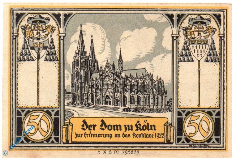 Notgeld Glogau , Knabenkonvict , 50 Pfennig Schein kfr , Mehl Grabowski 438.1 a , Schlesien Seriennotgeld