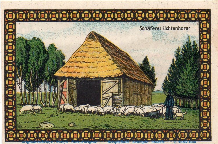 Notgeld H.Heyer Lichtenhorst 797.1 , 25 Pfennig Schein Nr 2 in kfr. o.D. Niedersachsen Seriennotgeld