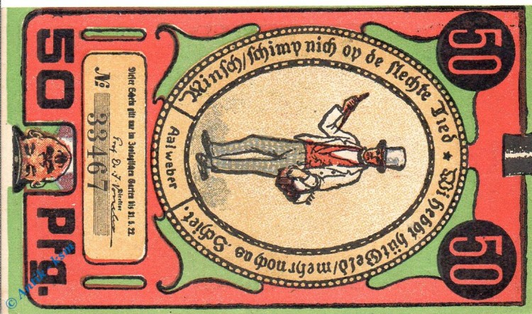 Notgeld Hamburg , Zoologischer Garten , 50 Pfennig Schein Nr 1 , Mehl Grabowski 563.2 , Hamburg Serien Notgeld