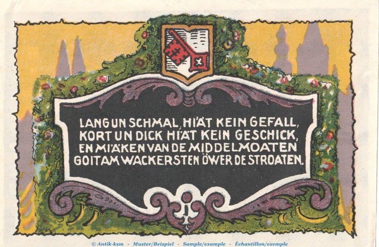 Notgeld Hansa Kaffee Soest 1232.1 , 50 Pfennig Schein Nr.2 in kfr. o.D. Westfalen Seriennotgeld