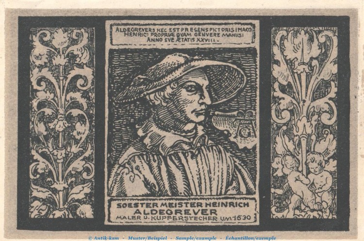 Notgeld Hansa Kaffee Soest 1232.1 , 50 Pfennig Schein Nr.3 in kfr. o.D. Westfalen Seriennotgeld