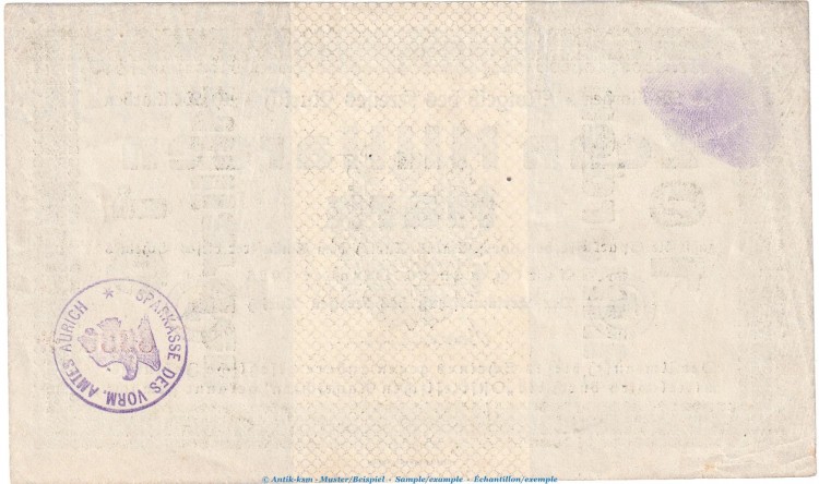 Notgeld Kreis Aurich , 10 Milliarden Mark Schein in L-gbr.E Keller 204.d von 1923 , Niedersachsen Inflation