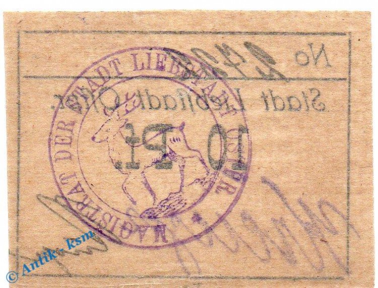 Notgeld Liebstadt , 10 Pfennig Schein in kfr. Tieste 4075.05.40 , o.D. Ostpreussen Verkehrsausgabe