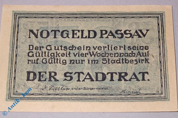 Notgeld Passau , 5 Pfennig Schein , grau grün , Tieste 5515.05.110.1 , Sachsen Verkehrsausgabe