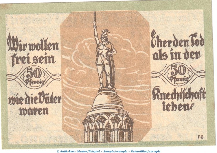 Notgeld S.V. Soltau 1239.2.b , 50 Pfennig Schein in kfr. o.D. Niedersachsen Seriennotgeld
