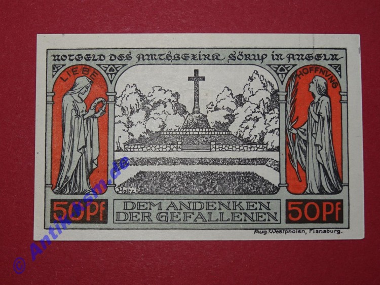 Notgeld Sörup , Schleswig Holstein , vollständiger Satz mit 1 Schein , Seriennotgeld , 1231.1 , von 1920