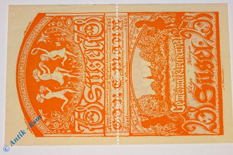 Notgeld Süsel , 25 + 75 Pfennig Doppelschein Nr 3 , Mehl Grabowski 1301.2 , von 1920 , Schleswig Holstein Serien Notgeld