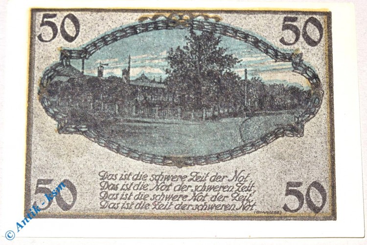 Notgeld Schnelsen , 50 Pfennig Schein Nr 1 , Mehl Grabowski 1192.1 , Hamburg Seriennotgeld