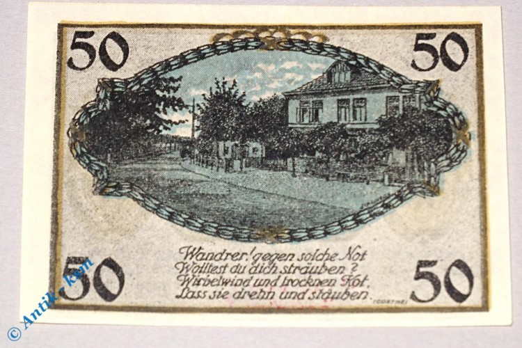 Notgeld Schnelsen , 50 Pfennig Schein Nr 2 , Mehl Grabowski 1192.1 , Hamburg Seriennotgeld
