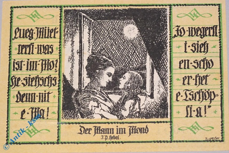 Notgeld Schopfheim , 50 Pfennig Schein 2 , ohne Gründruck , Mehl Grabowski 1201.1 , von 1921 , Baden Württemberg Seriennotgeld