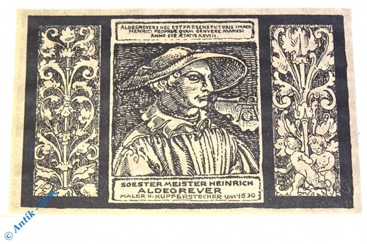 Notgeld Soest , Hansa Kaffee , 50 Pfennig Schein Nr 3 , Mehl Grabowski 1232.1 , Westfalen Seriennotgeld