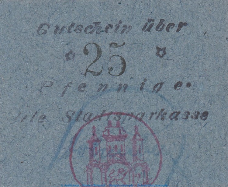 Bodenwerder , Notgeld 25 Pfennig Schein in unc-kfr. Ti.0800.05.010-15 , NDS o.D. Verkehrsausgabe