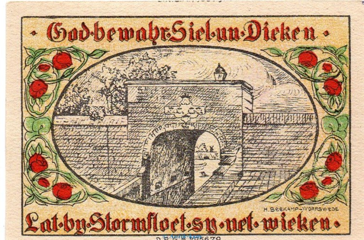 Notgeld Sparkasse Weener a.d. Ems , 2 Mark Schein Konto F in kfr. o.D. Niedersachsen Seriennotgeld