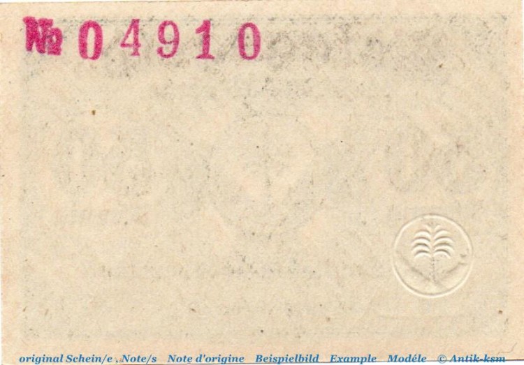 Notgeld Stadt Bad Berka 0455.05.22 , 50 Pfennig Kn. violett in kfr. von 1917 , Thüringen Verkehrsausgabe