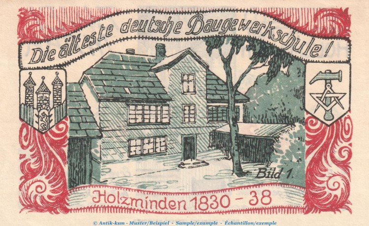 Notgeld Stadt Holzminden 625.1 , 2 Mark Schein Nr.1 in kfr. o.D. Niedersachsen Seriennotgeld