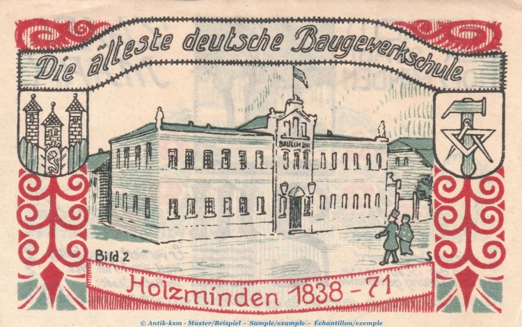 Notgeld Stadt Holzminden 625.1 , 2 Mark Schein Nr.2 in kfr. o.D. Niedersachsen Seriennotgeld
