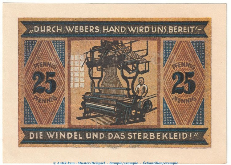 Notgeld Katscher , 25 Pfennig Schein , Mehl Grabowski 680.1 , von 1921 , Oberschlesien Seriennotgeld