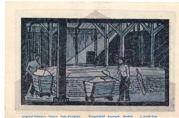 Notgeld Stadt Schönebeck Elbe 1196.2.a , 75 Pfennig Schein Nr 1 in kfr. o.D. Sachsen Anhalt Seriennotgeld