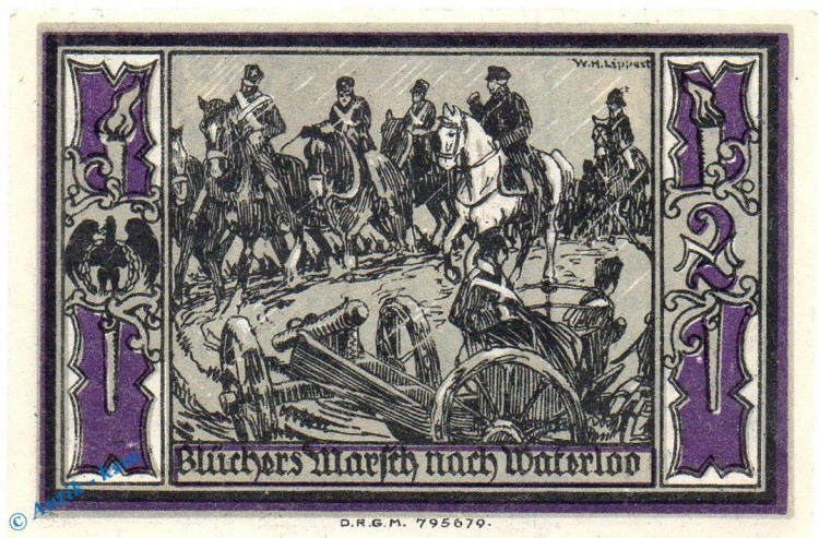 Notgeld Stolp , 2 Mark Schein in kfr. Wz Z-Muster , Mehl Grabowski 1275.6 , Pommern Seriennotgeld