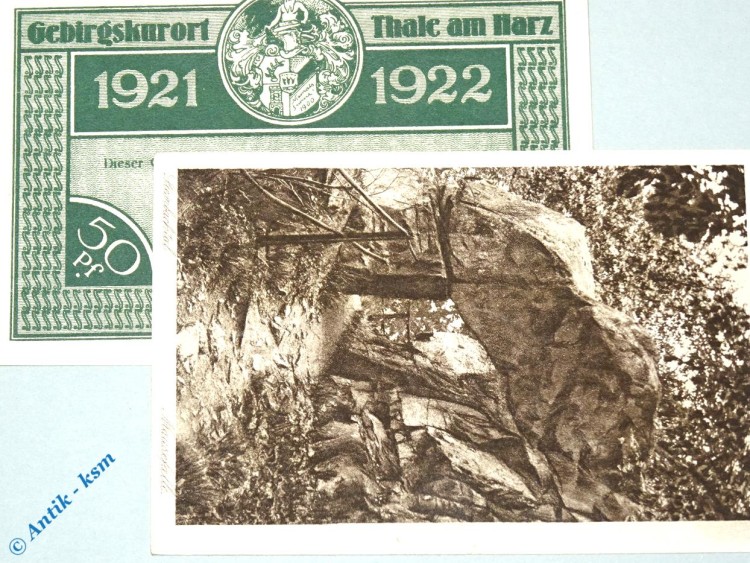 Notgeld Thale , Bodetalausgabe , 50 Pfennig Schein Nr 5 , Mehl Grabowski 1320.21 , von 1921 , Sachsen Anhalt Serien Notgeld