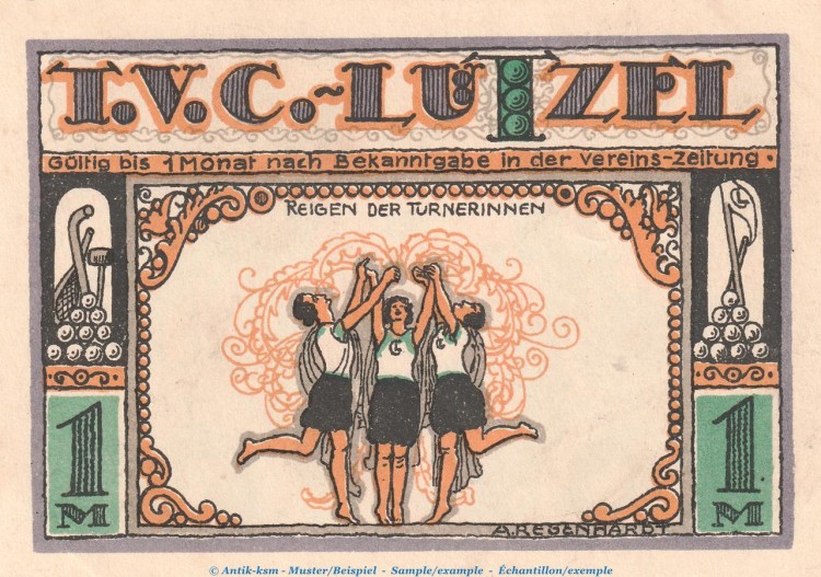 Notgeld TV. Coblenz-Lützel 234.1 , 1 Mark Schein Nr.3 in kfr. o.D. Rheinland Seriennotgeld