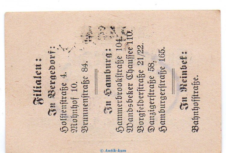 Notgeld Wentorfer Mühle Bergedorf , 50 Pfennig Schein in kfr. Tieste 0440.35.02 von 1919 , Hamburg Verkehrsausgabe