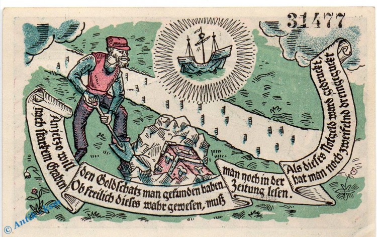 Notgeld Wilhelmshaven , 50 Pfennig Schein Nr. 6 , Mehl Grabowski 1431.1 a , Niedersachsen Seriennotgeld