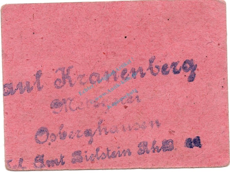 Osberghausen , Notgeld 5 Pfennig Schein unc-kfr. Schöne 3391.b , Westfalen o.D. Notgeld 1945-48