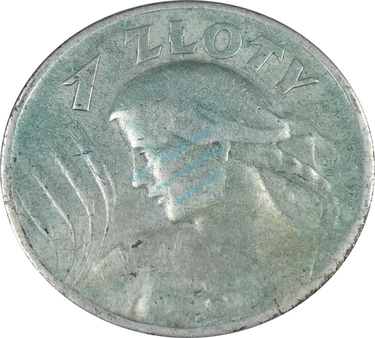 Polen , 1 Zloty Münze von 1925 --Punkt nach Datum-- s-ss , -0192-