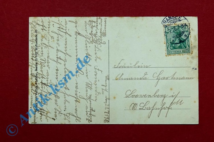 Postkarte Ansichtskarte Menz i. d. Mark , Globsower Weg, Blick aufs Dorf , gel. 1916 , Brandenburg