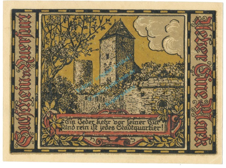 Querfurt , Notgeld 1 Mark -Nr.2- unc-kfr. M-G.1090.1 , SA 1921 Seriennotgeld -5828-