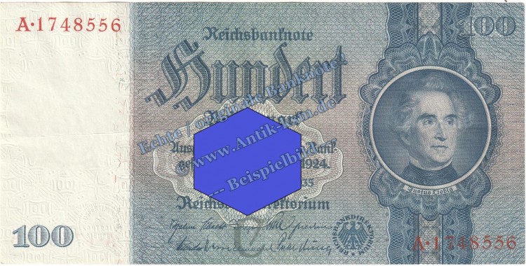 Reichsbanknote , 100 Mark Schein C-A in gbr. DEU-211, Ros.176, P.183, vom 24.06.1935 , Drittes Reich