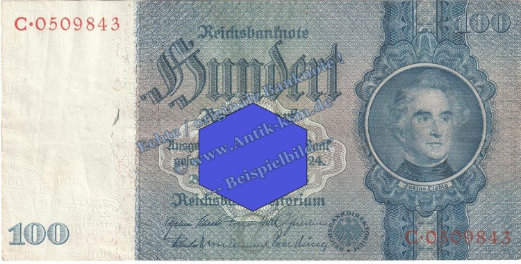 Reichsbanknote , 100 Mark Schein C-C in gbr. DEU-211, Ros.176, P.183, vom 24.06.1935 , Drittes Reich