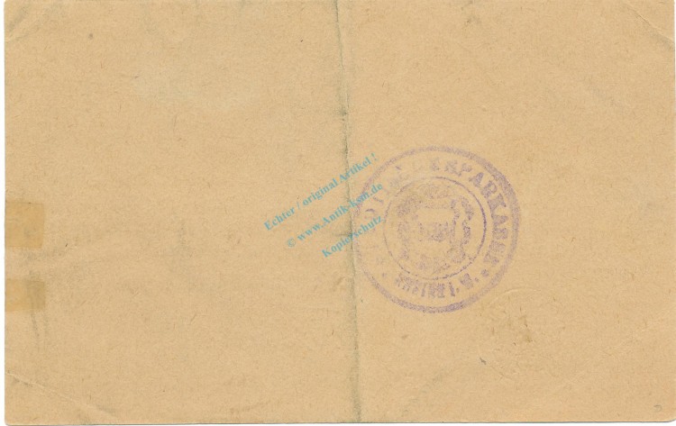 Rheine , Banknote 5 Mark Schein gbr.-Stpl- Geiger 449.02 , NRW 1918 Grossnotgeld