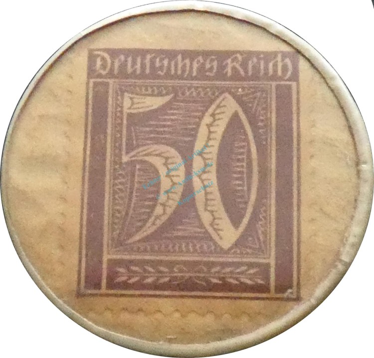 Rheine , Kapselgeld 50 Pfennig -Kümpers Amsterdamer- unc-kfr. NRW o.D. -0086-