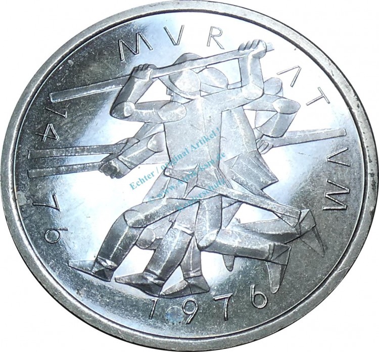 Schweiz , Gedenk Münze 5 Franken 1974 -Schlacht von Murten- KM.54 vz-stgl. -0224-