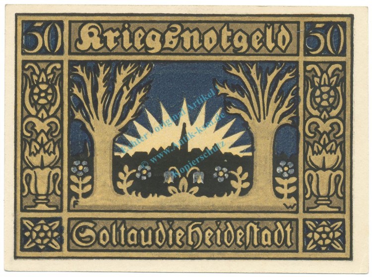 Soltau , Notgeld 50 Pfennig Schein unc-kfr. Ti.6965.05.36 NDS 1921 Verkehrsausgabe -4287-