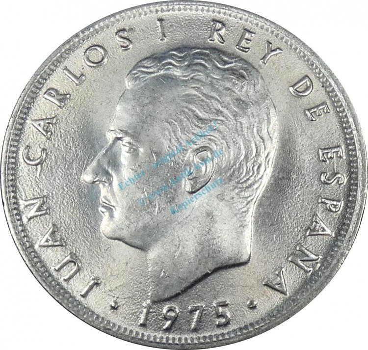 Spanien , Münze 5 Pesetas 1975 -Juan Carlos I.- KM.807 vz -0239-